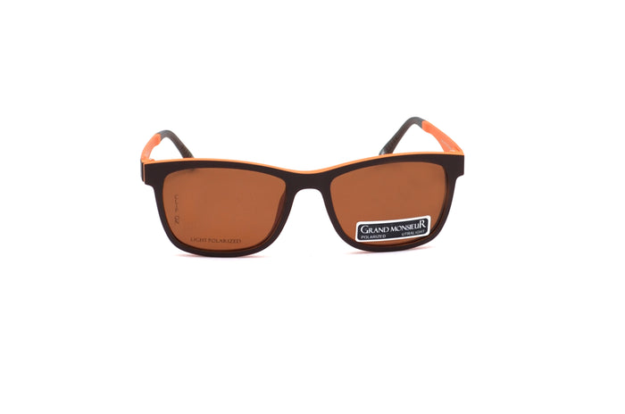 GRAND MONSIEUR CLIP 107 BROWN/ORANGE